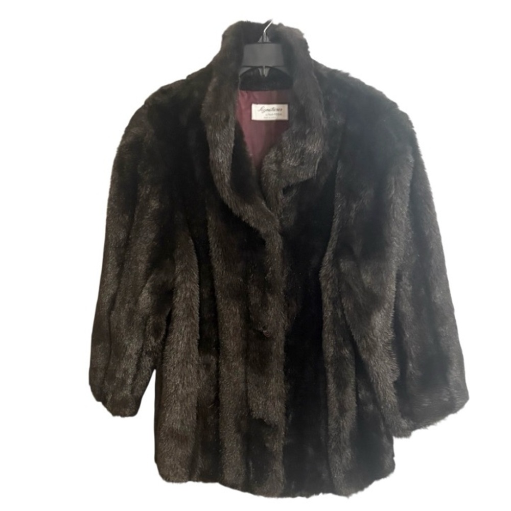 Luxurious Black Faux Fur Coat